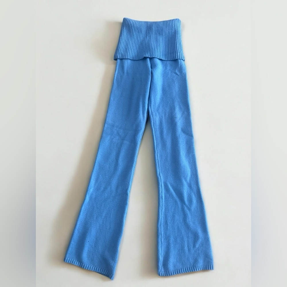 Frankie's Bikinis Sky Blue Knit Flare Leggings